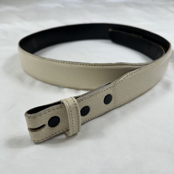 Authentic Vicenza White Italian Calfskin Leather Belt‎ Size 32 #402 (NO BUCKLE) - Picture 1 of 8